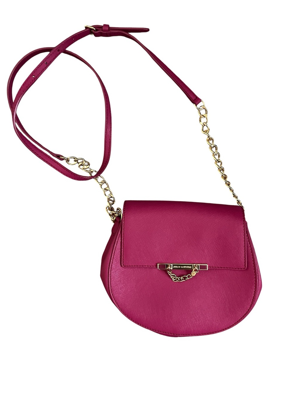 Juicy Couture Fuchsia Pink Crossbody with Gold Chain Accent